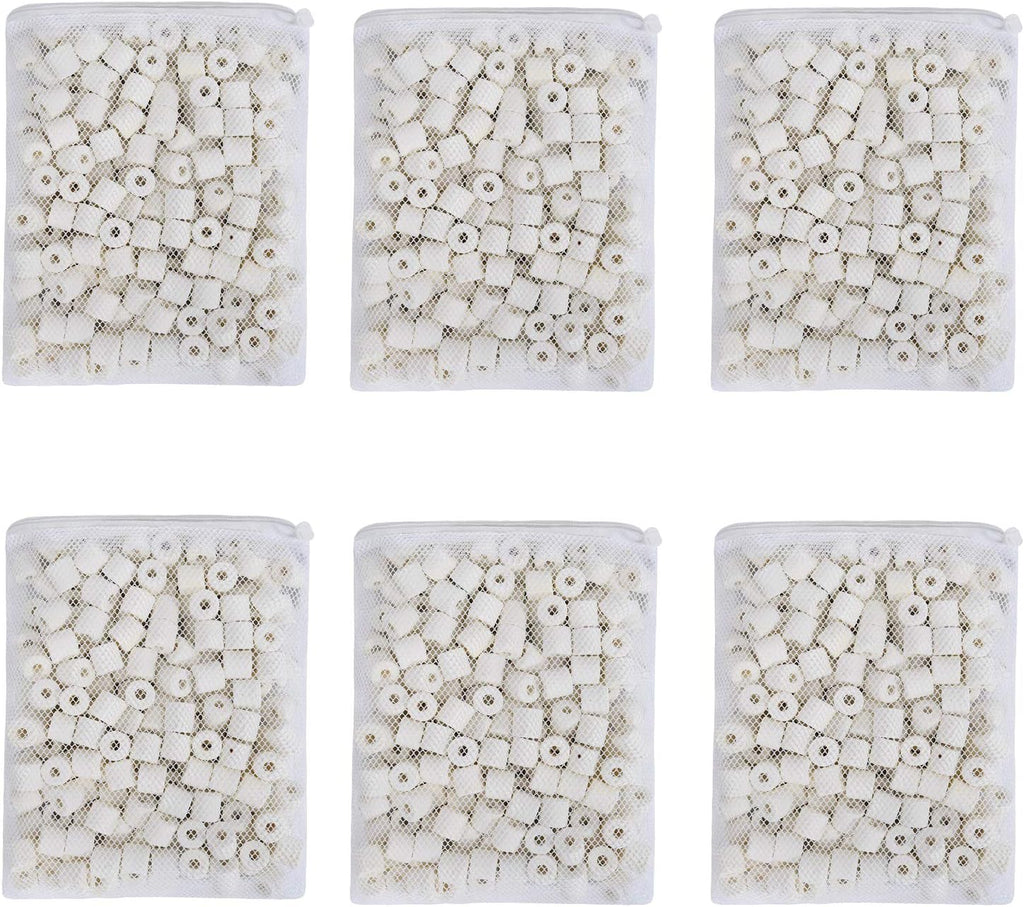 ALEGI Aquarium Premier Bulk Bio Ceramic Rings Filter Media for Fresh Water, Sea Water Fish Tank Canister Filter,Koi Fish Pond Reef Filter (6 lbs)