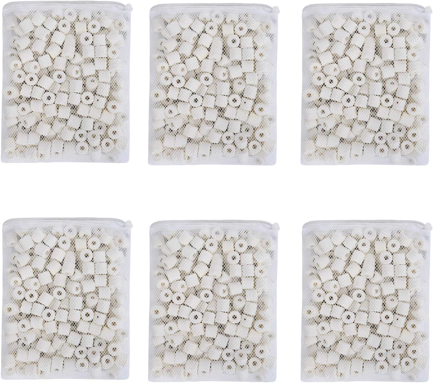 ALEGI Aquarium Premier Bulk Bio Ceramic Rings Filter Media for Fresh Water, Sea Water Fish Tank Canister Filter,Koi Fish Pond Reef Filter (6 lbs)
