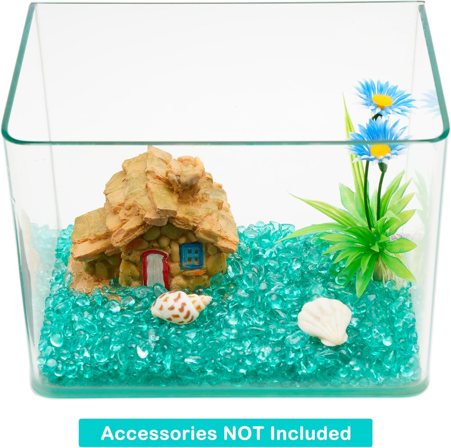 Glass Stones, 1Lb/460g Irregular Sea Glass Dercorative Rocks Non-Toxic Artificial Crystal Pebbles for Aquarium Decoration/Vase Filler/Table Scatter/Handcraft/Jewelry Making/Gems Display, Light Green