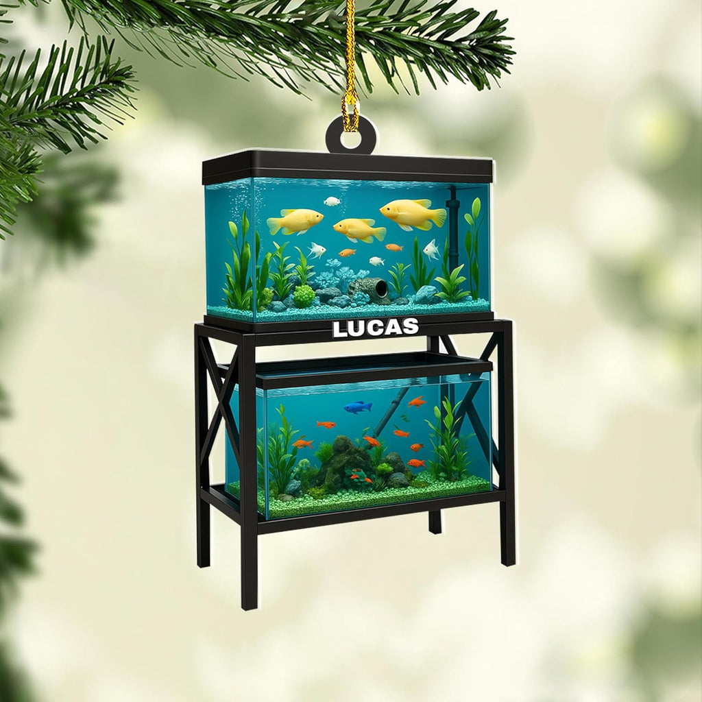 Personalized Aquarium Fish Tank Christmas Ornament 2025, Custom Name Clownfish Holiday Tree Decoration, Unique Keepsake Gift for Fish Lovers, Pet Owners, Kids, Aquarists (ON1)