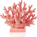 Pink Coral Décor, Nautical Red Coral Reef Decorations for Home, Marine Style Decoration, Ocean Themed Cabinet Shelf Tabletop Decor (Pink)