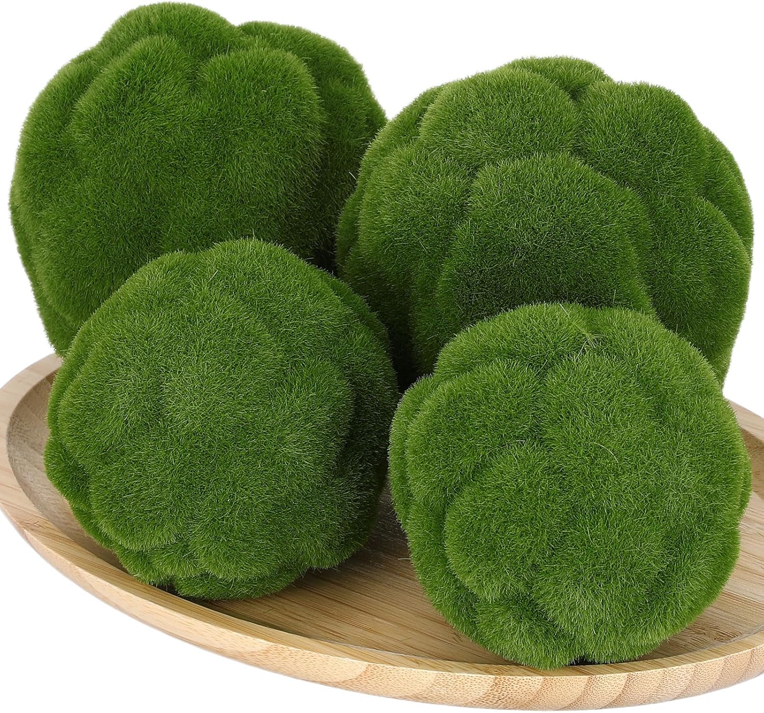 STOBAZA 4pcs Fake Green Moss Balls, Decorative Green Moss, Simulated Topiary Ball, Floral Arrangements for Garden Wedding Party Decoration