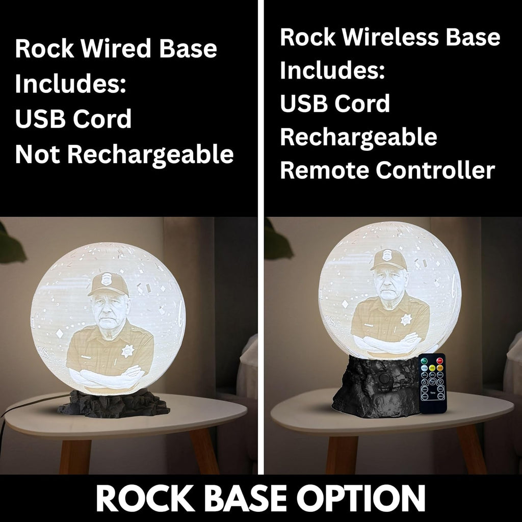 Personalized Retirement Moon Lamp with Custom Photo & Text | 3D Printed LED Night Light | Police, Military, Veteran, Teacher, Nurse Retirement Gift | Custom Farewell Keepsake for Men & Women