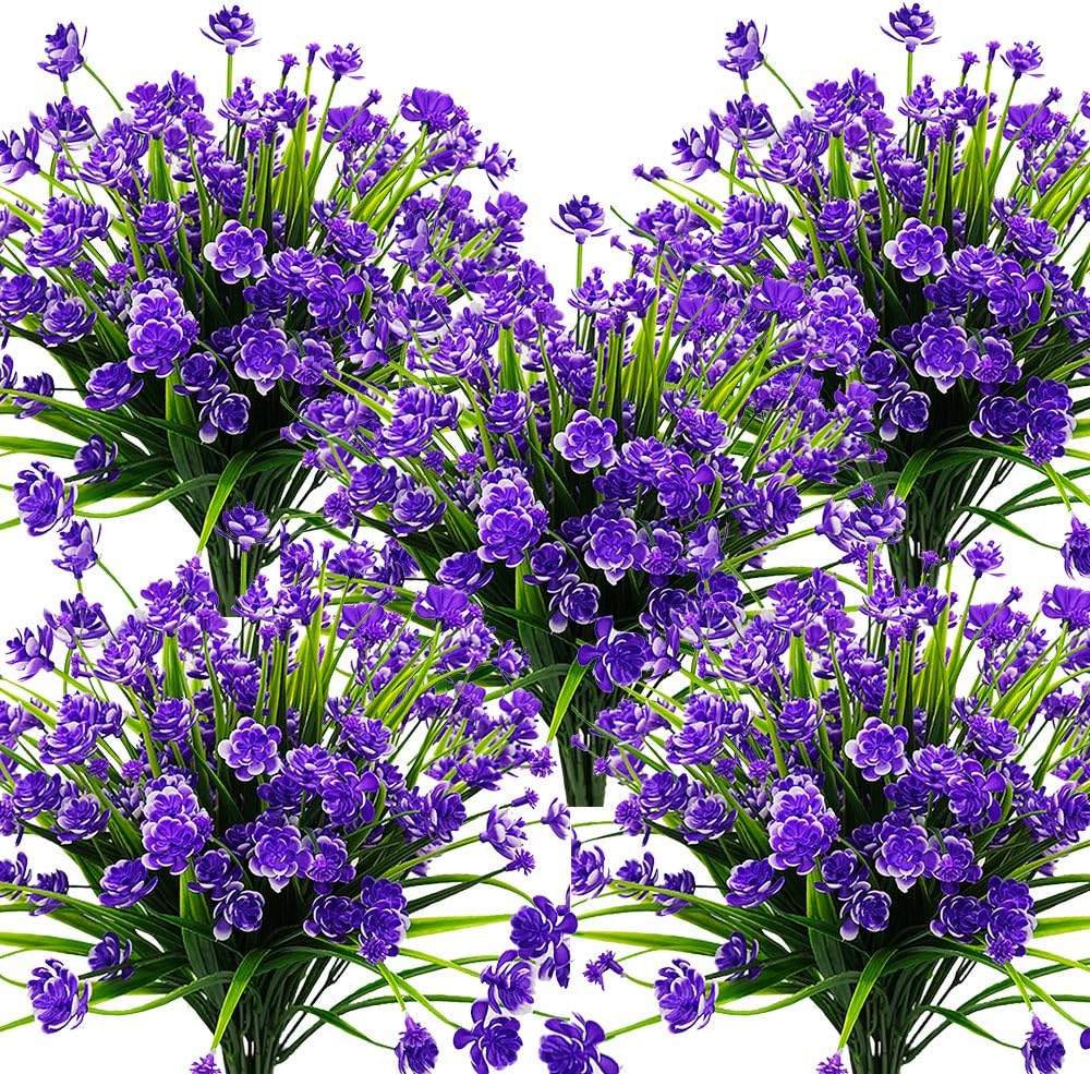 10 Bundles Artificial Daffodil Outdoors Flowers (Blue)