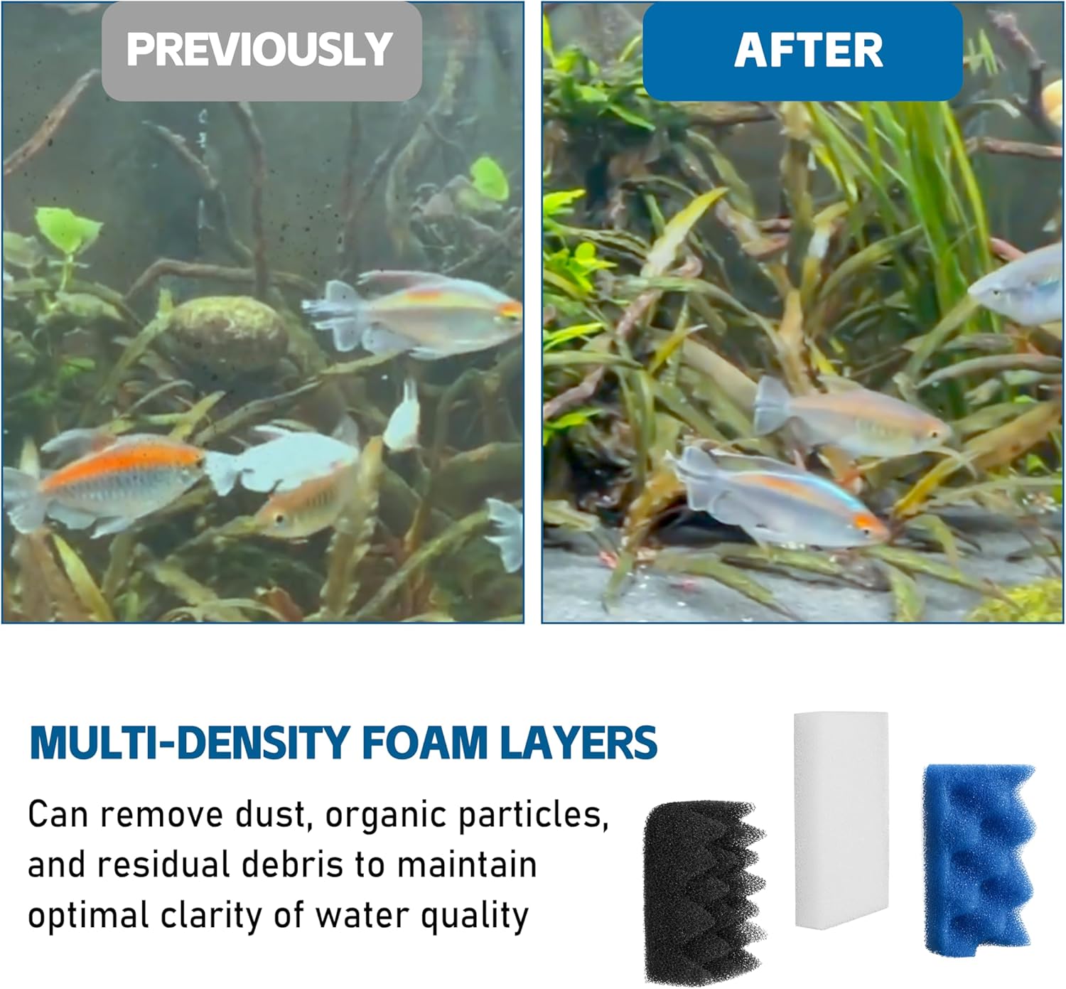 206/207 Bio Foam Value Pack for Fluval 206/207 Canister Filters,Replacement Aquarium Filter Media,10pc