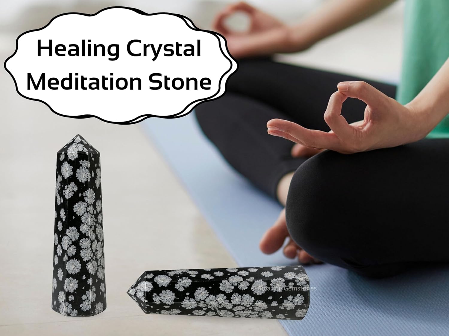 Amazing Gemstone Snowflake Obsidian Crystal Towers - Natural Healing Crystal Point Obelisk for Reiki Healing and Crystal Grid (2" to 3" Inch)