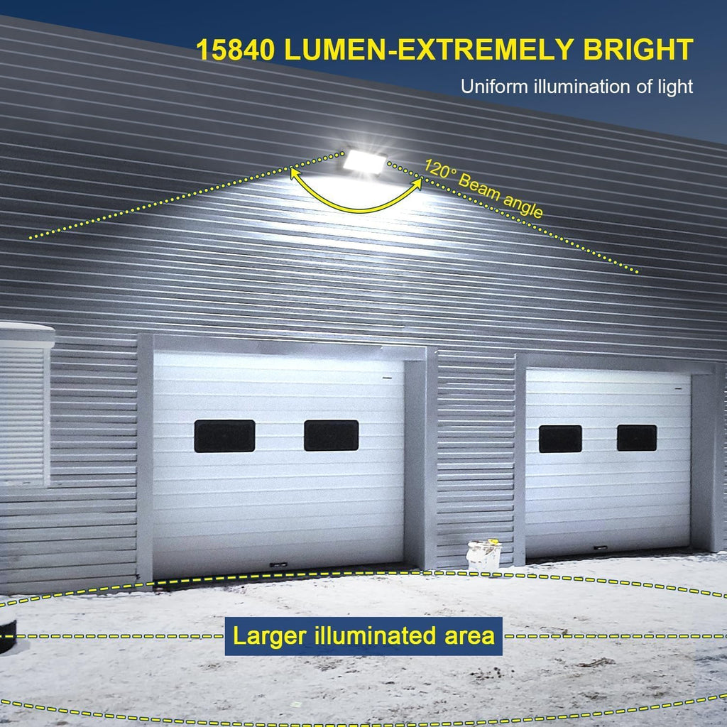 ledmo LED Wall Pack Light, 15840LM Daylight Outdoor Security Lighting, Commercial and Industrial Outdoor Wall Pack Lights, 5000K IP65 Waterproof for Garage Yard 120W 6 Pack No Photocell