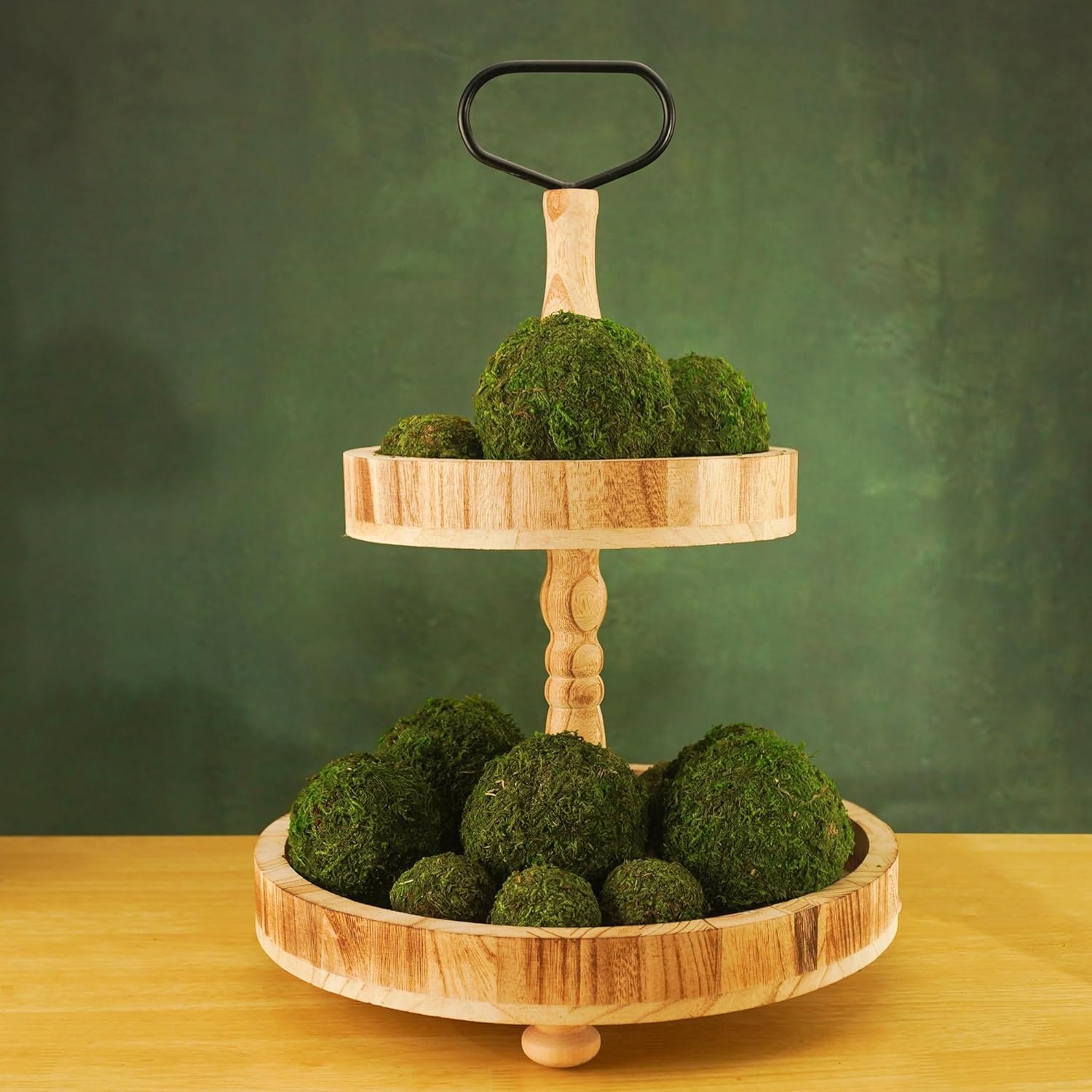 BYHER Decorative Moss Balls Set - Fake Moss Balls for Bowl Fillers, Centerpiece Decor, Home Decor, Vase Filler, Wedding Decor, Table Arrangement, Coffee Accents, DIY Crafts (Large - 3.2"-Set of 6)