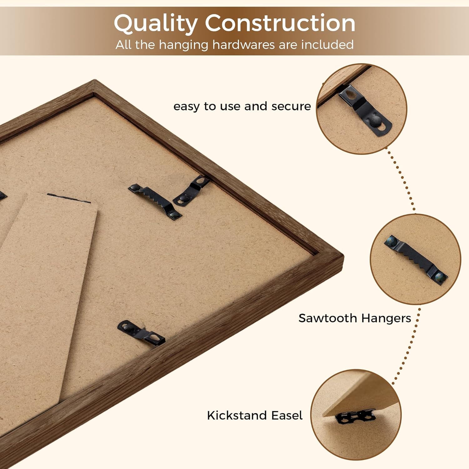 Fun Memories 5x7 Oak Picture Frame for Wall, 5x7 Frame with Matted to 4x6, Solid Wood Picture Frames for Wall Art Photo and Prints (Walnut, 1 Pack)