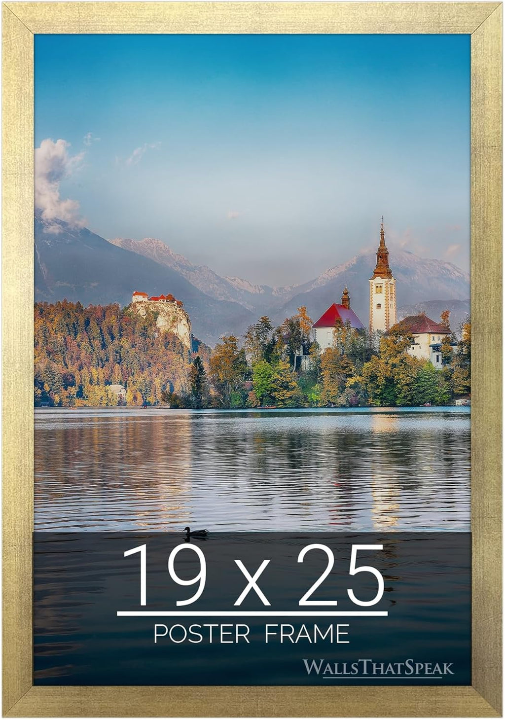 wallsthatspeak 19x25 Gold Picture Frame for Puzzles Posters Photos or Artwork