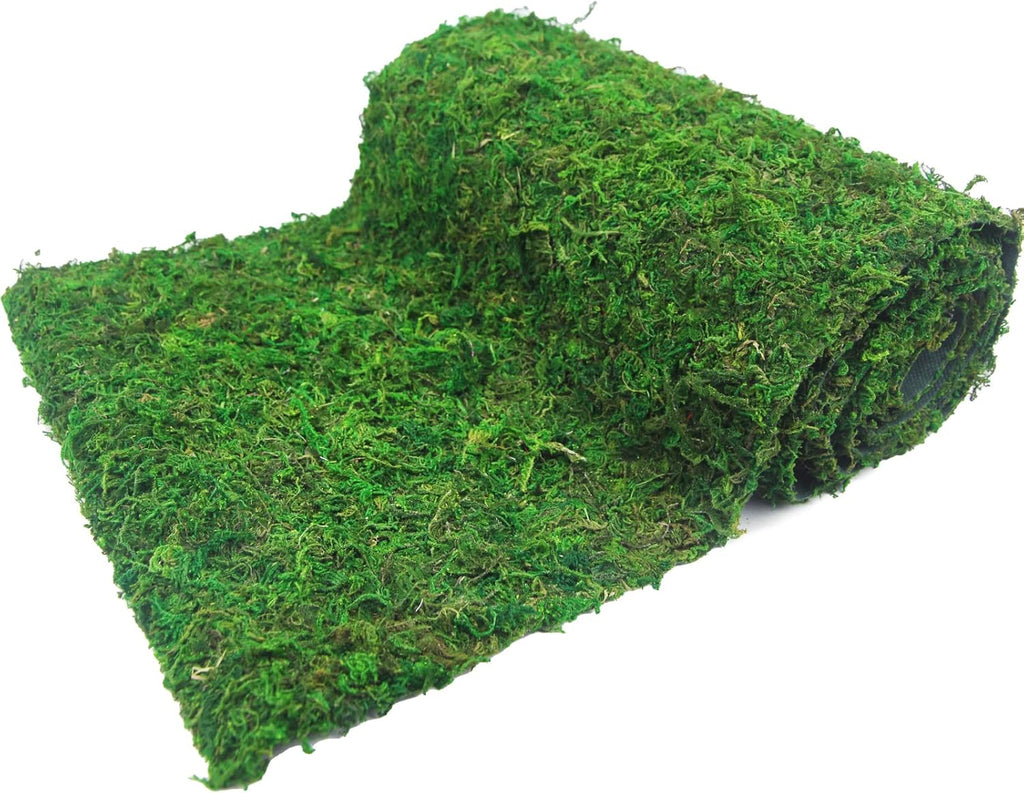 Moss Table Runner Dried Moss Roll for Crafts Fairy Gardens Wedding Woodland Decor 12" x 71" Preserved Green Moss Mat for Table Decoration Carpet Grass Wall 30x180cm