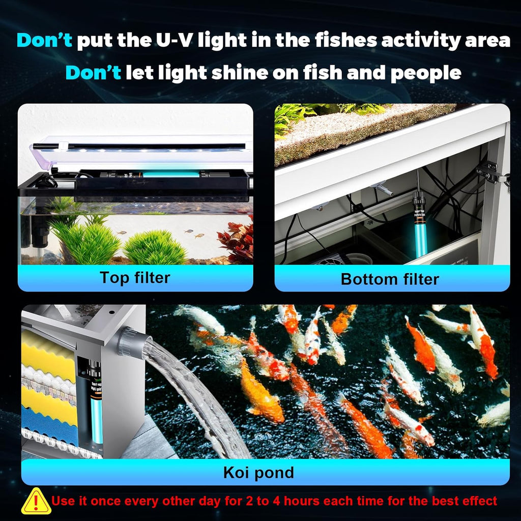 hygger 20W Aquarium U-V Light for 100-1200 Gallon, Pond Water Clarifier for Green Water and Algae Clean, for Koi Pond, Large Fish Tank, Swimming Pool, Cold Plunge, Spa