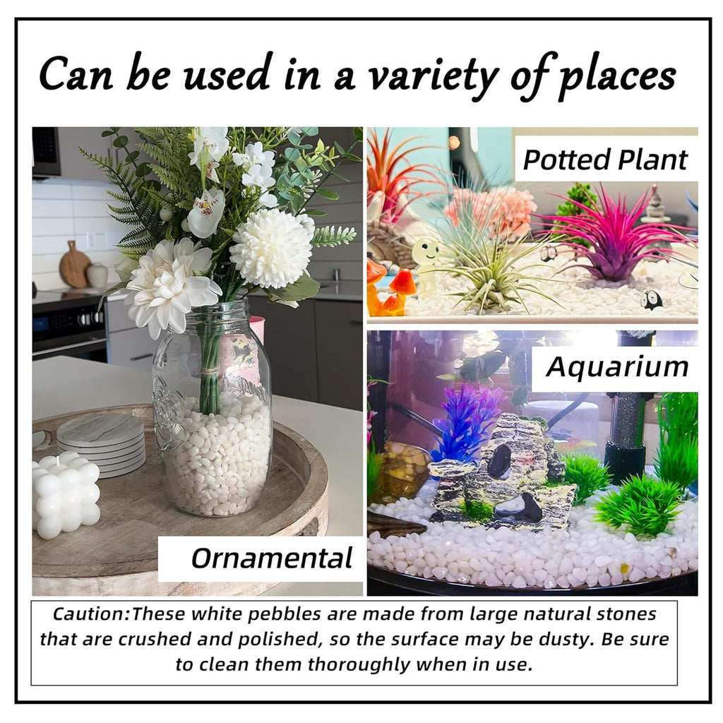 7lb 1/4" Small White Rocks for Plants,Potting,Succulents Aquarium Fish Tank Garden Vases Decorative Pebbles Gravel Rocks Stones