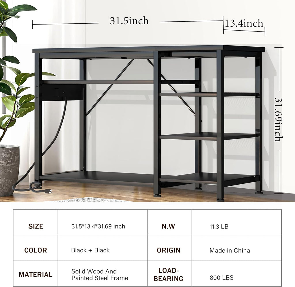 20-40 Gallon Fish Tank Stand: Heavy Duty Aquarium Stand with Power Outlets and Cabinet for Fish Tank Accessories Storage - Metal Frame, 800LBS Capacity, Suitable for Fish & Reptile Terrariums