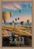 wallsthatspeak 9x11 Brown Barnwood Picture Frame for Puzzles Posters Photos or Artwork