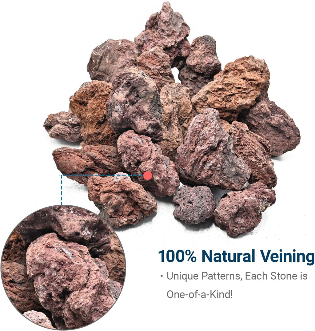 Red Lava Rock Natural Volcanic Stones 4"-7" Fish Tank Rocks for Aquariums,Shrimp,Betta,Aquascaping,Bonsai Substrate,Terrariums & Garden Landscape Rock-8lb 5pcs