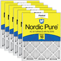 Nordic Pure 20x25x1 (19 1/2 x 24 1/2 x 3/4) Pleated MERV 10 Air Filters 6 Pack