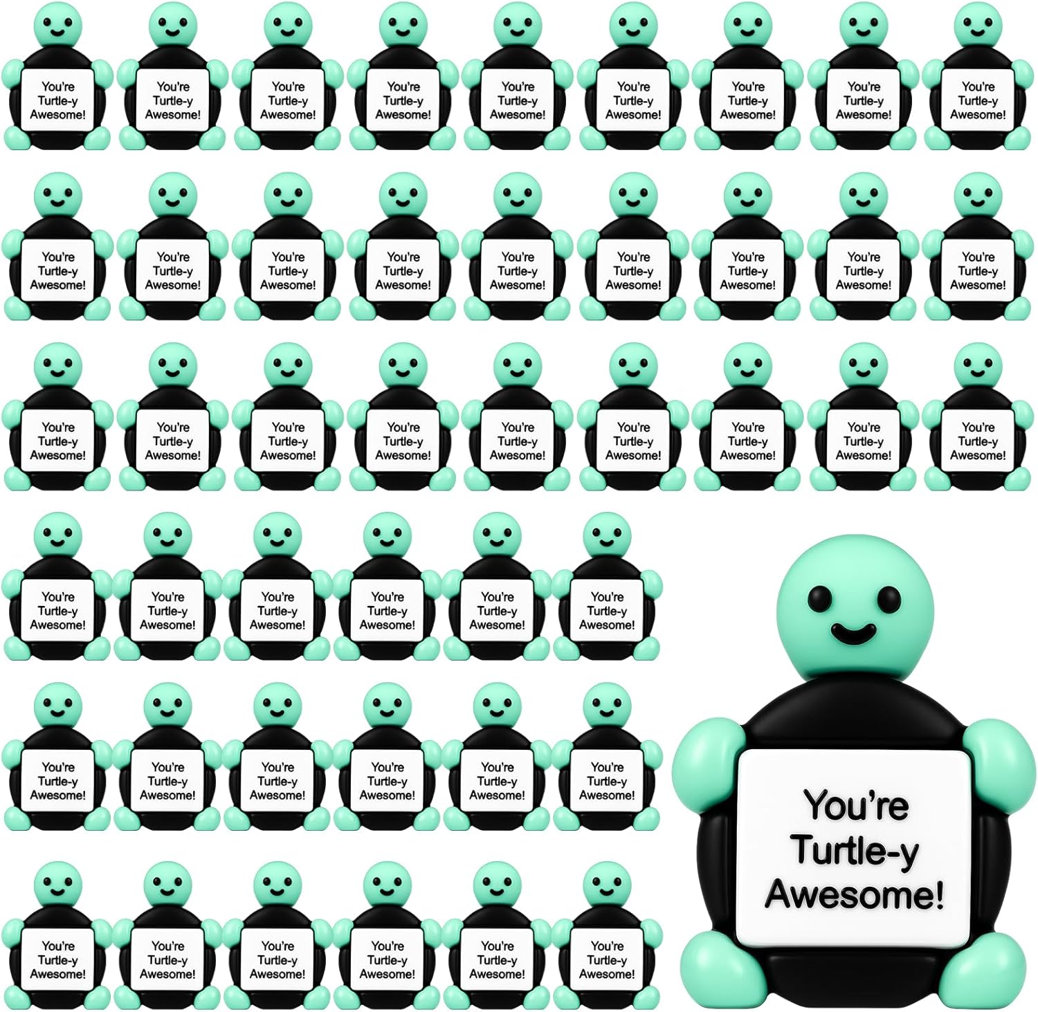 Gejoy 50 Pcs Mini Rubber Turtle Toys Positive Gifts Turtle Figures Decorations and Encouragement Birthday Motivational Gifts for Colleague Staff Teacher