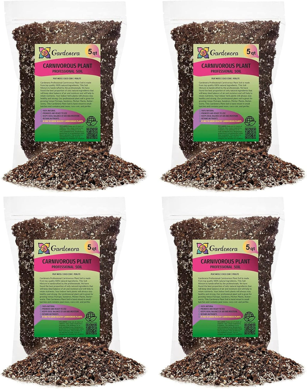 Gardenera Professional Carnivorous Plant Soil - Ready to Use for Venus Flytraps, Sundews, Pitcher Plants, Butterworts | Peat Moss, Coco Coir, Perlite - 20 Quart