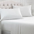 Mellanni California King Sheets Set - 4 PC Iconic Collection Bedding - Hotel Luxury, Extra Soft, Cooling Bed Sheets - Wrinkle, Fade, Stain Resistant (Cal King, Pinstripe Gray)