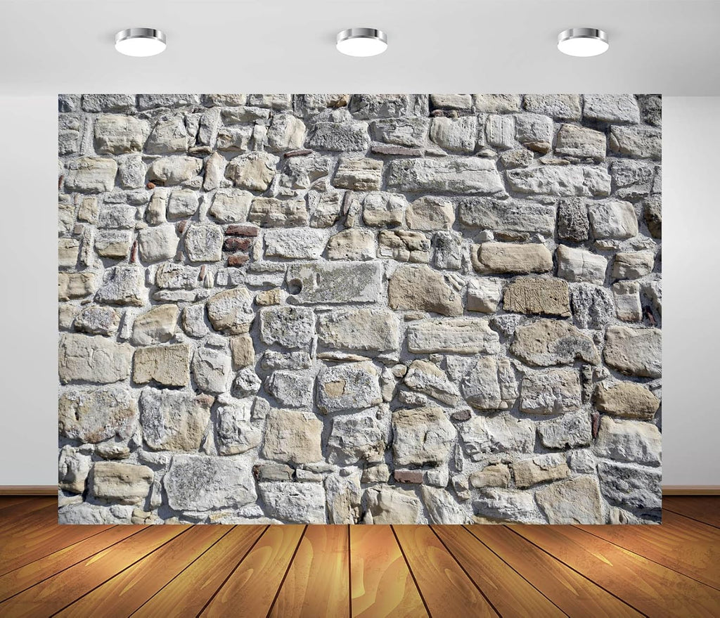 BELECO Fabric Vintage Brick Stone Wall Backdrop - Photography & Party Decoration - 12x8ft