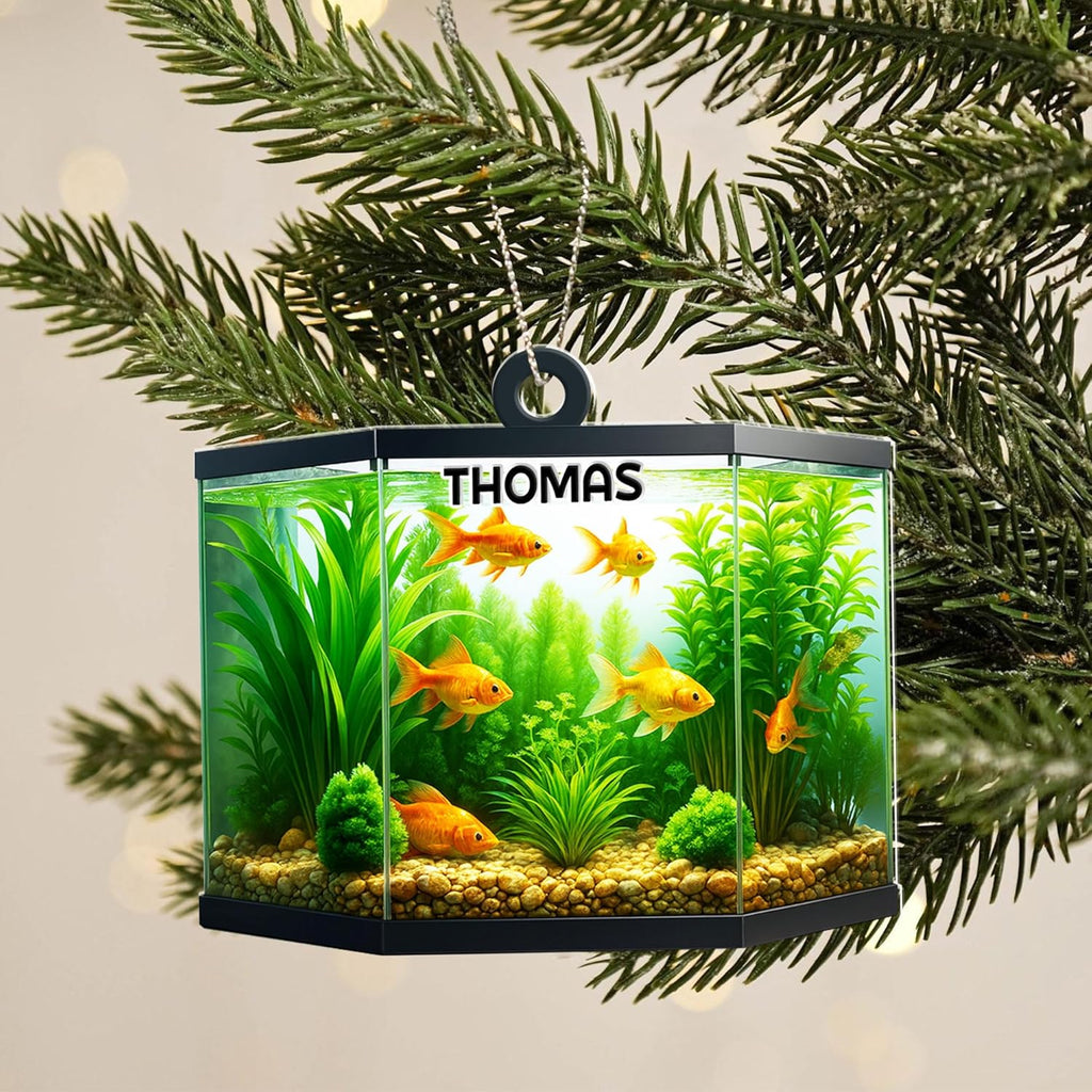 Personalized Aquarium Fish Tank Ornament, Fishes Christmas Ornament, Underwater Aquarium Ornament, Aquarium Decorations for Fish Tank, Gift for Ocean Lovers, Scuba Divers (FT9)