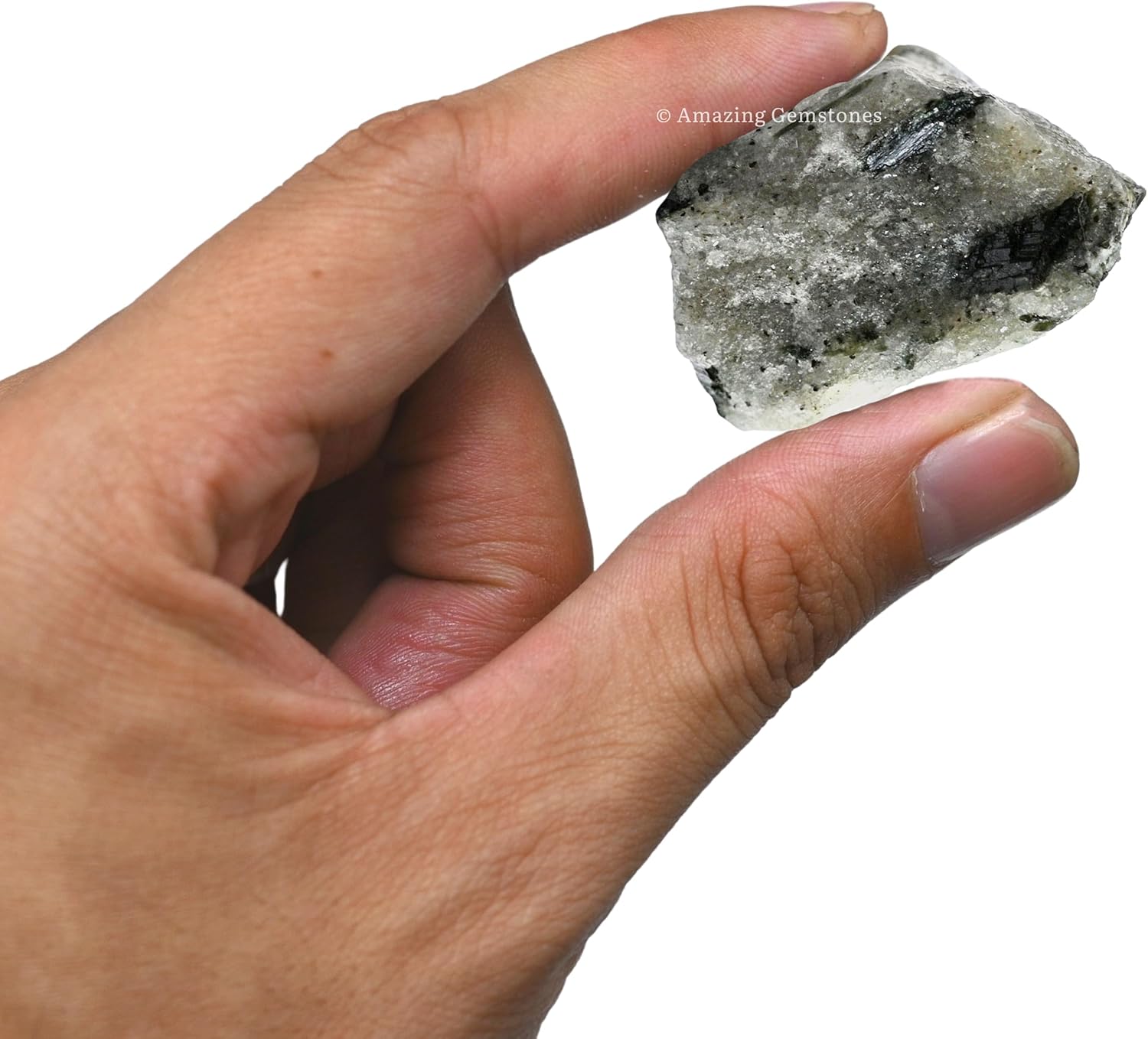 Green Tourmaline in Quartz Raw Crystals and Healing Stones, Natural Rocks for Tumbling and DIY Raw Stones and Crystals (1 lb)