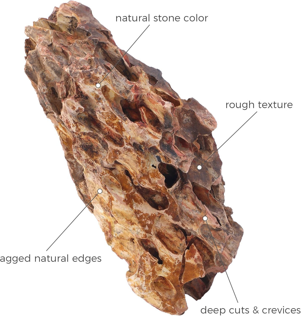 10-12 Inches Natural Dragon Stone 3 PCS Extra Large Aquarium Rocks for Aquascaping, Aquarium Landscaping, Terrariums, Fish Tank Decoration, Vivariums, Paludarium, Amphibian Enclosures