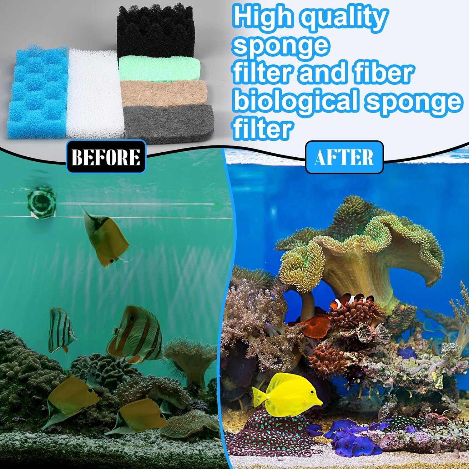 32 Pcs Filter Media Compatible with 306/307 Filters, Aquarium Replacement Maintenance Kit Including Biological Sponge, Ammonia/Phosphate/Nitrite Remover Pad, Aquarium Towel, Grease