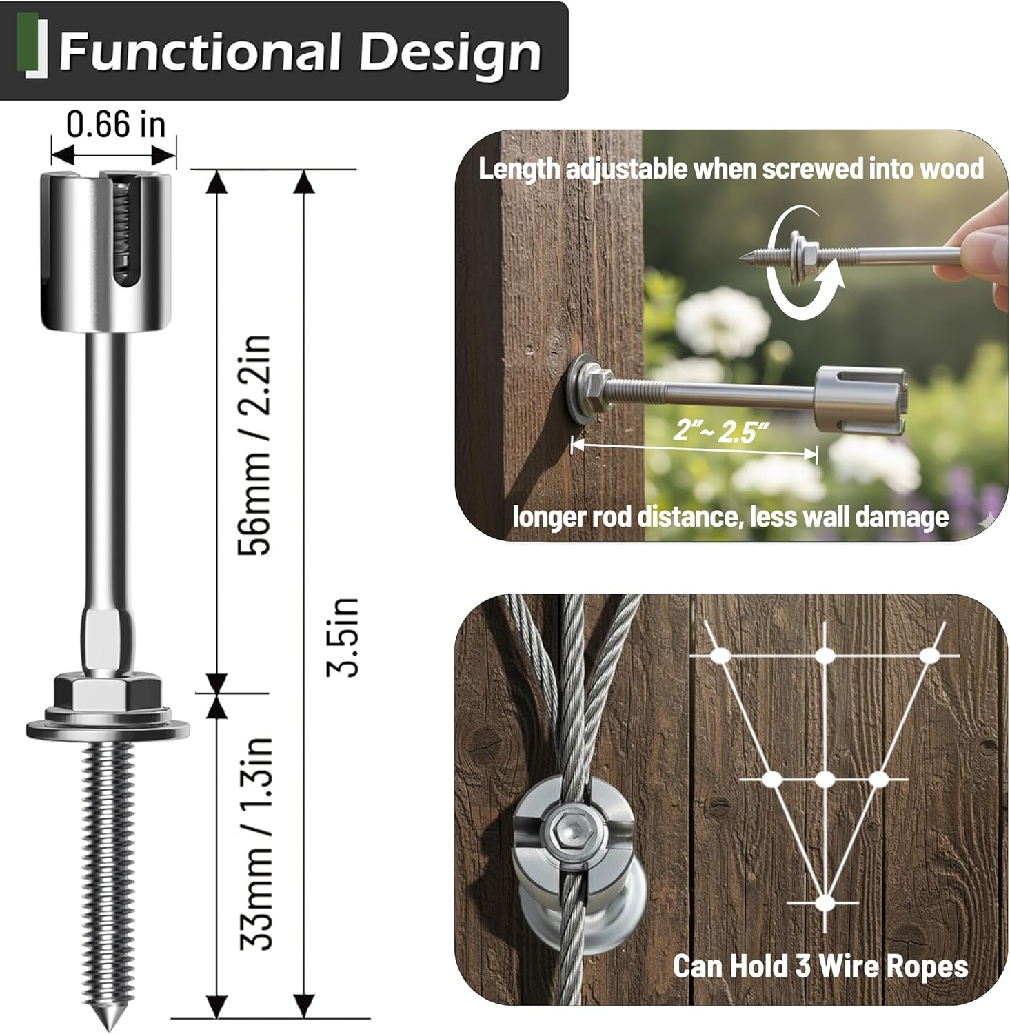 Wire Trellis for Climbing Plants Outdoor, 30-Set Wall Wire Trellis Kit with 1/8in x 150ft Stainless Steel Cable, T316 Espalier System for Fence and Garden DIY Projects