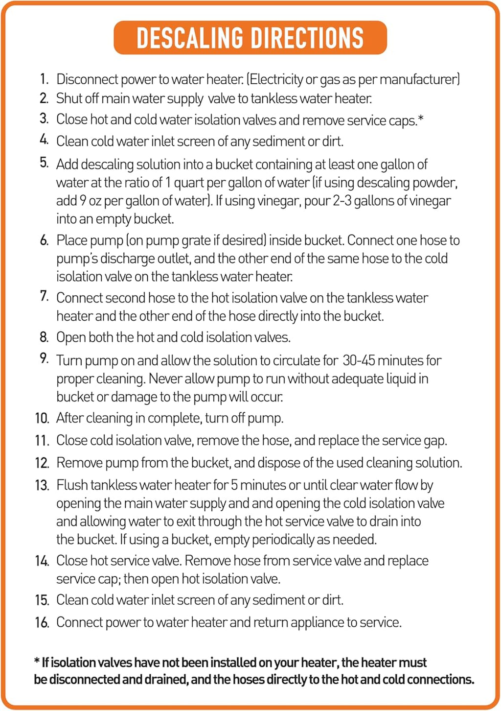 Chromex Tankless Water Heater Flush Kit with Concentrated Vinegar, Dilutes to 4 Gallons and 1/6HP Extra Strength Pump