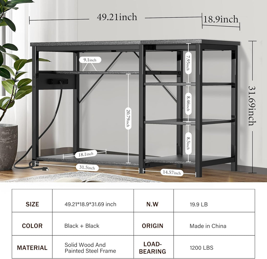 55-75 Gallon Fish Tank Stand: Heavy Duty Aquarium Stand with Power Outlets and Cabinet for Fish Tank Accessories Storage - Metal Frame, 1200LBS Capacity, Suitable for Fish & Reptile Terrariums
