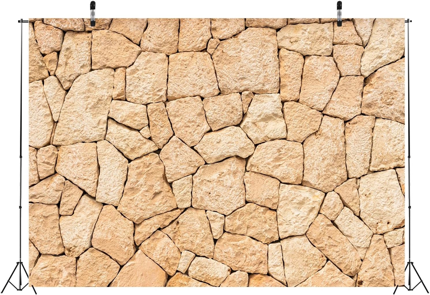 12x8ft Fabric Rock Stone Wall Backdrop Natural Rock Wall Textured Photography Background Retro Garden Wallpaper Birthday Party Decorations Holiday Party Banner Photo Studio Shoot Studio Props