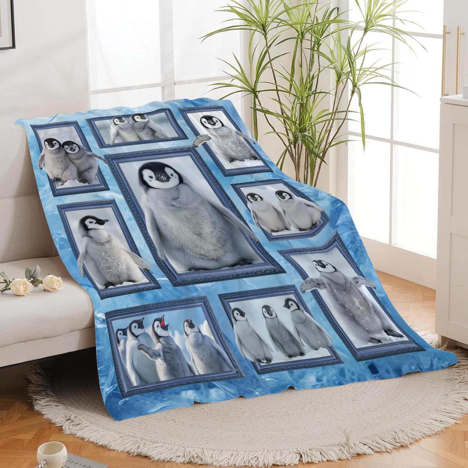 Penguin Blanket Penguin Throw Blanket Gifts for Girls Women Kids Boys Adults Men Super Soft Cozy Plush Fluffy Fuzzy Fleece Blanket Home Decor 40''X50''
