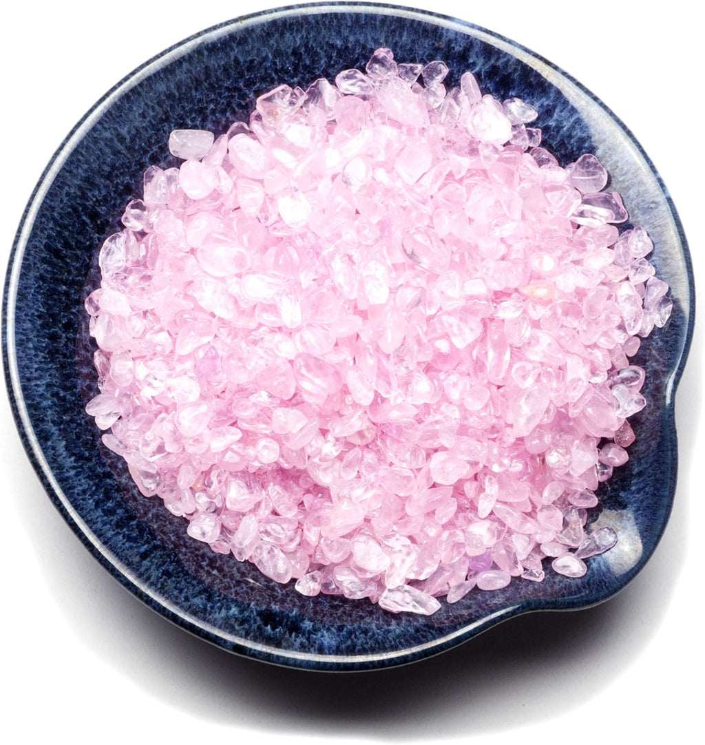 Cherry Tree Collection 1/2 Pound Polished Tumbled Gemstone Chips, Pebbles, Crystal Chips Bulk for Jewelry Making, Healing, Plants, Succulents, Aquariums, Decoration, Chakra (Rose Quartz)