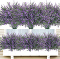 42 Pcs Fake Lavender Flowers Outdoor UV Resistant Faux Plastic Lavender Flowers No Fade Artificial Lavender Purple Plants for Outside Garden Porch Window Box Hanging Planter Decor (Purple)