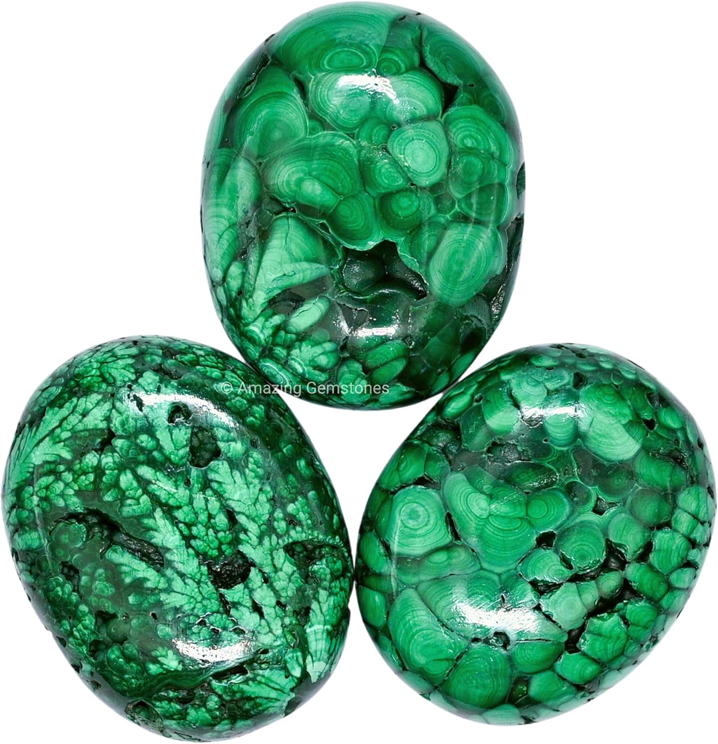 Amazing Gemstone Malachite Crystals and Healing Stones - Large Palm Stone Crystals Piedra - Crystal for Good Luck, Balanced Positive Energy, Meditation - Unique Stocking Stuffers, Gifts for Women