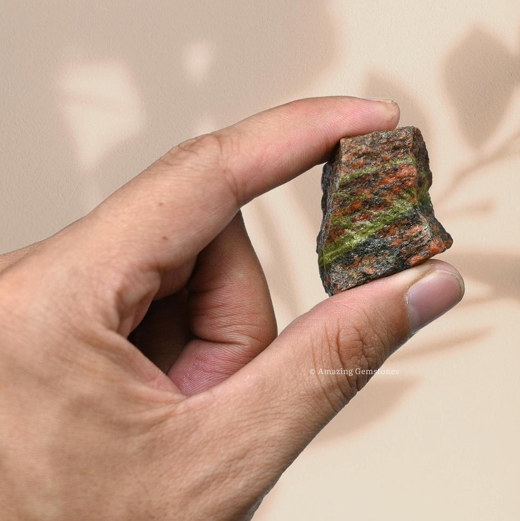 Amazing Gemstone Unakite Jasper Raw Crystals and Healing Stones, Natural Rocks for Tumbling and DIY Raw Stones and Crystals (1 lb)