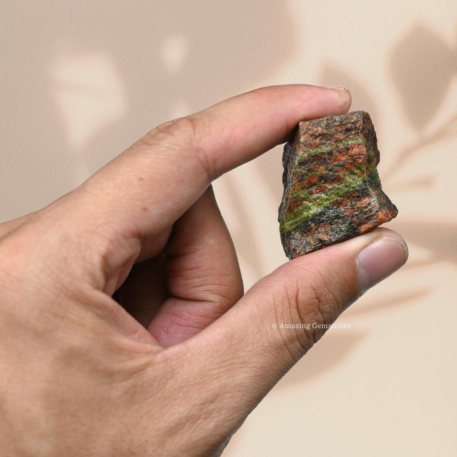 Amazing Gemstone 2 Pieces Unakite Raw Crystals and Healing Stones, Natural Rocks for Tumbling and DIY Raw Stones and Crystals