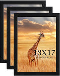 13x17 Picture Frame Set of 3, Wooden Frame Black for 13 x 17 Inch Picture Poster Photo with Durable Shatter Resistant Plexiglass,Wall Gallery Poster Photo frame 13 by 17 Frame for Wall best gift