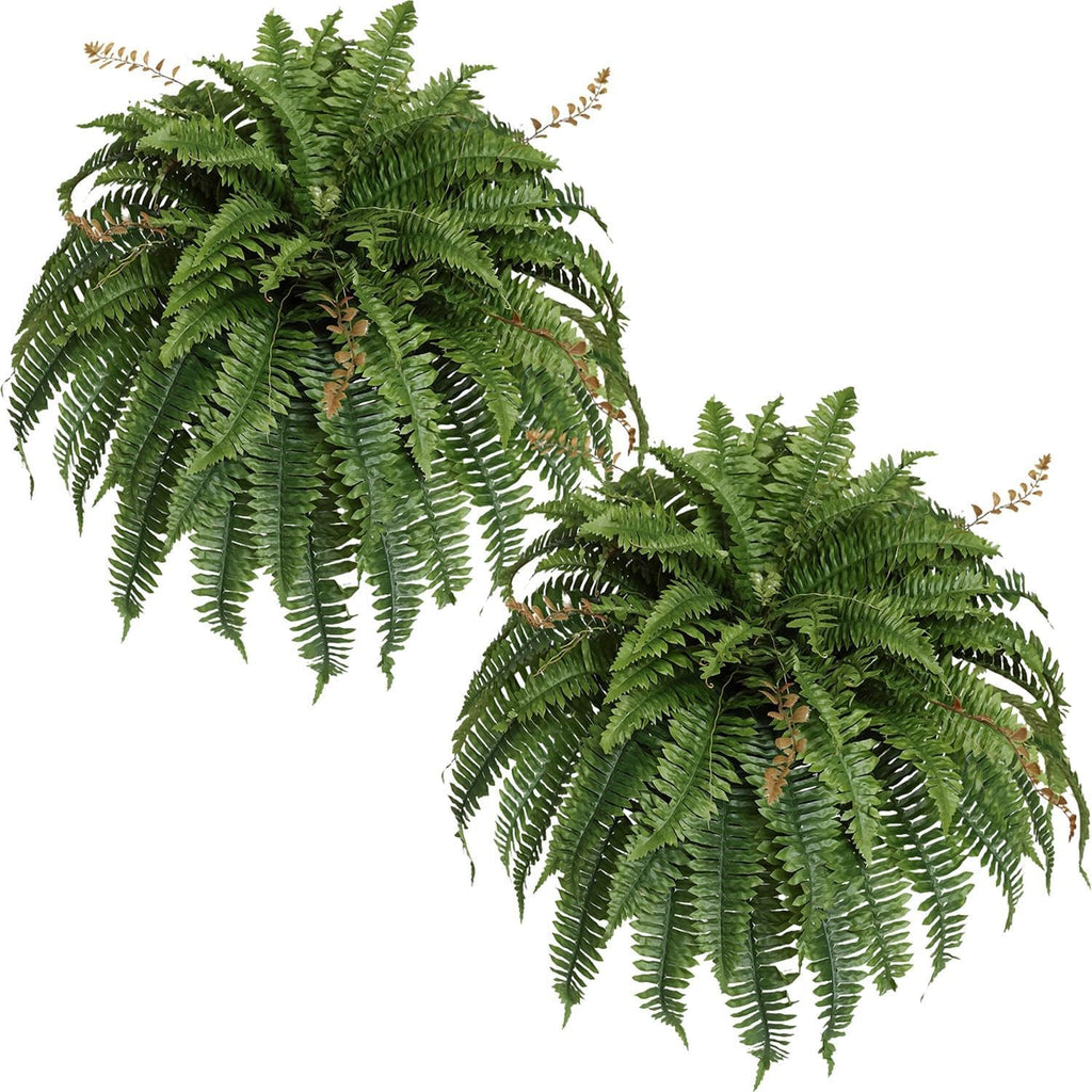 Artificial Boston Fern Silky Bush, 48IN Faux Fern Large Hanging Lifelike Plant for Indoors Outdoors Home Decor, Suitable for Porch Entrance Garden Home, 85Branches (2 Pcs)