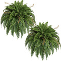Artificial Boston Fern Silky Bush, 48IN Faux Fern Large Hanging Lifelike Plant for Indoors Outdoors Home Decor, Suitable for Porch Entrance Garden Home, 85Branches (2 Pcs)