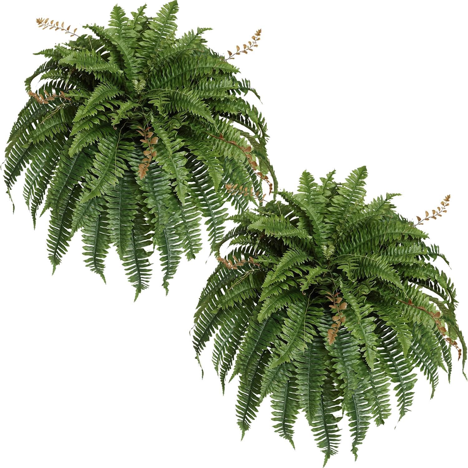 Artificial Boston Fern Silky Bush, 48IN Faux Fern Large Hanging Lifelike Plant for Indoors Outdoors Home Decor, Suitable for Porch Entrance Garden Home, 85Branches (2 Pcs)