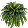 Large Artificial Ferns for Outdoor 47" Fake Boston Fern 60 Fronds Faux Ferns Plant Silk Greenery for Indoors Home Garden Porch Windowsill Decor (1 Stem)