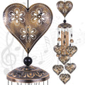 Heart Shape Wind Chimes for Garden, Gifts for Mom, Home, Balconies, Rooms, Patio, Indoor, Outdoor Heart Decoration, Hearts Shape Wind Catcher, Bronze Memorial Wind Bells, Hearts Wind Chimes Decor