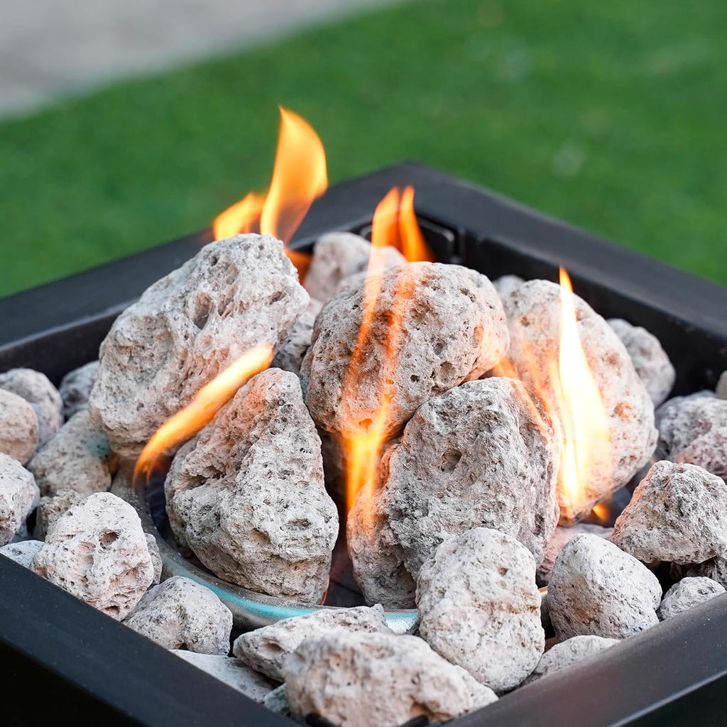 Stanbroil Light Weight White Lava Rock Granules - Natural Volcanic Rocks Decorative Landscaping Stones for Outland Living Bond Portable Fire Pit, Gas Log Set and Fireplace - 5 Pounds (2.7" - 4.7")