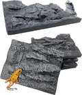 4pcs Rock Terrarium Background,3D Reptile Tank Background Board,Amphibian Stereo Backdrop Wall,Lizard Snake Gecko Spider Chameleon Turtle Fish pet silo Background Decorative Panel