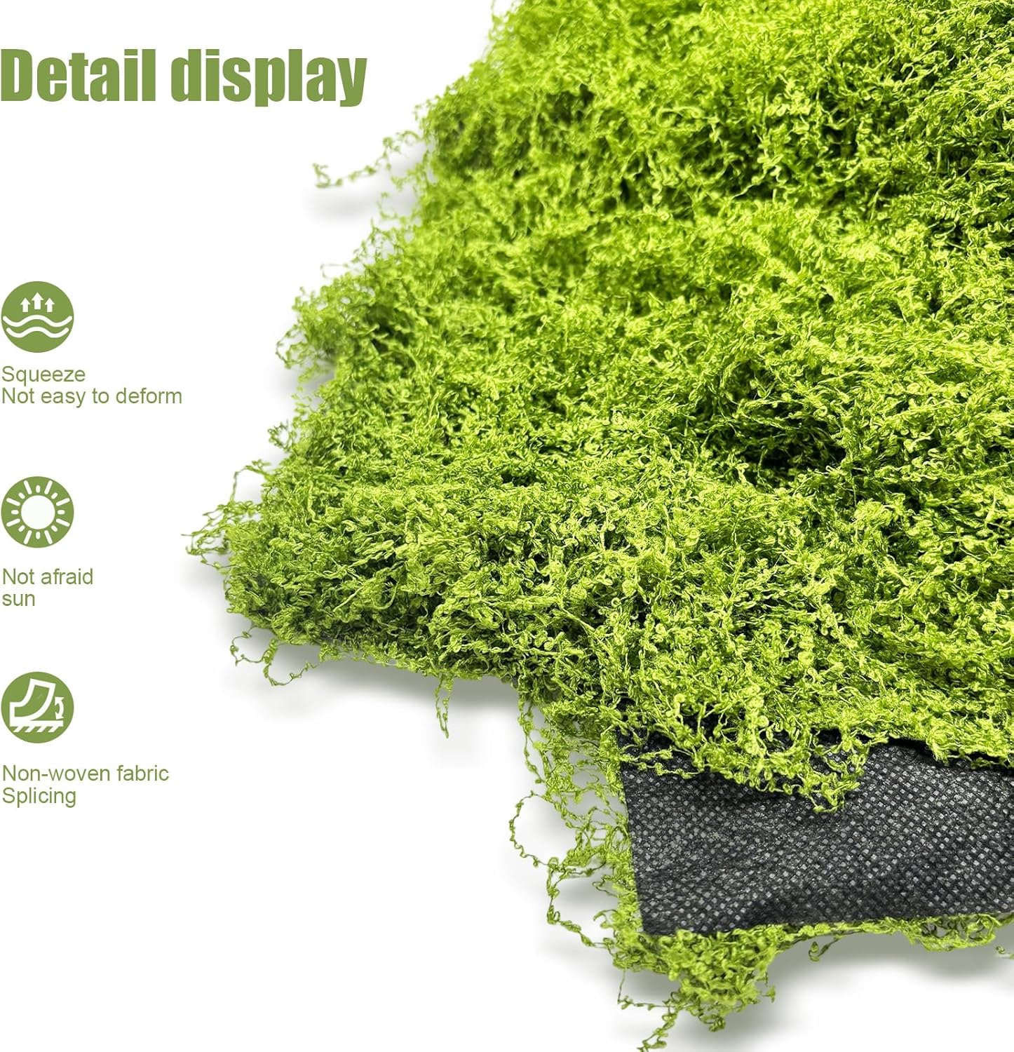 Preserved Green Moss Mat for Decoration Carpet Grass Wall, Natural Decorative for Plants Indoor with Base Fabric, Artificial Moss Mat for Wedding, Floral DIY (19.68 * 19.68 inch)