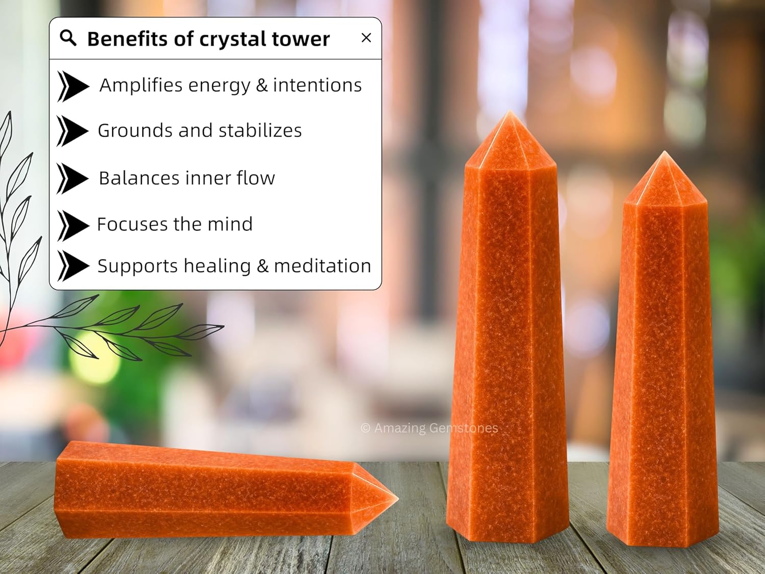 Amazing Gemstone Peach Moonstone Crystal Towers - Natural Healing Crystal Point Obelisk for Reiki Healing and Crystal Grid (3 Inch)