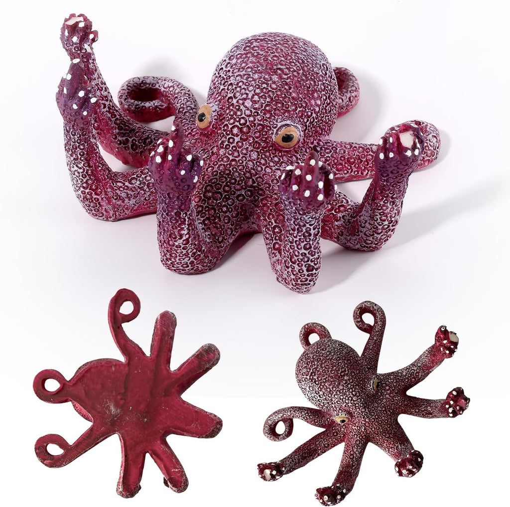 Octopus Aquarium Ornaments Decoration, Purple Artificial Sea Life, Glowing Fingers Enhance Visual Appeal, Suitable for Various Fish Tanks